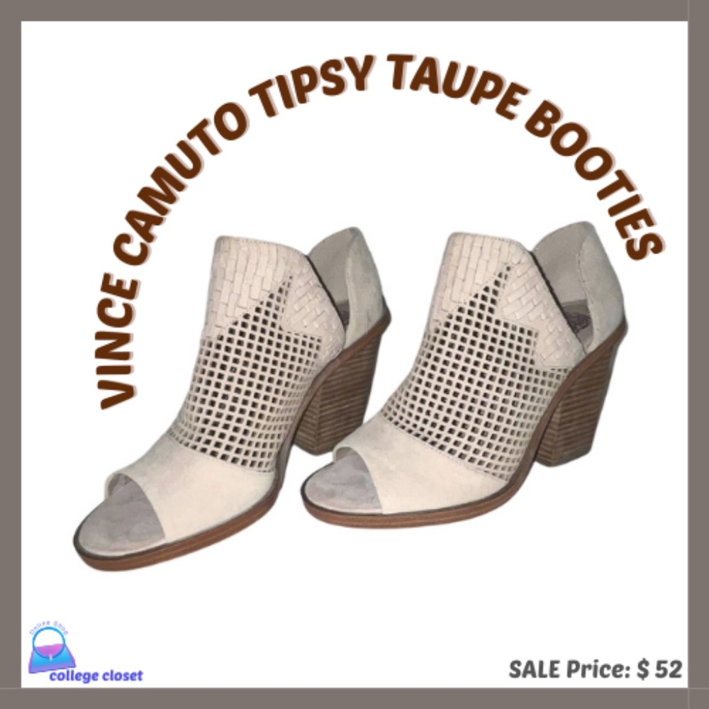 Tipsy Taupe Suede Booties (Vince Camuto)
